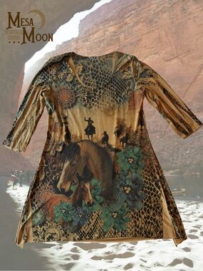 Western Print Tunic Top